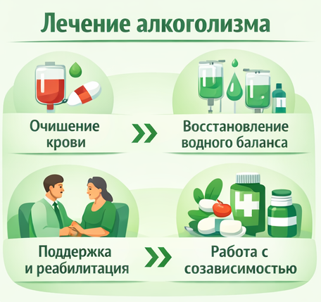 лечение алкоголизма в Звенигово этапы